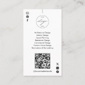 Instagram Architect Home Renovation Photo QR Code Visitenkarte (Rückseite)