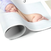 Instagram Baby Foto Collage Geburt auf Weiß Geschenkpapier (Rolleneckpunkt)