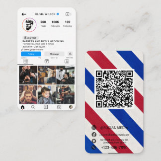 Instagram Barbershop Business Card Visitenkarte