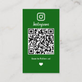 Instagram benutzerdefinierter grüner QR-Code | Soc Visitenkarte (Rückseite)