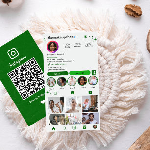Instagram benutzerdefinierter grüner QR-Code Soc Visitenkarte