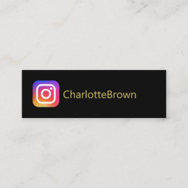 Instagram-Benutzername moderner Schwarz Mini Visitenkarte