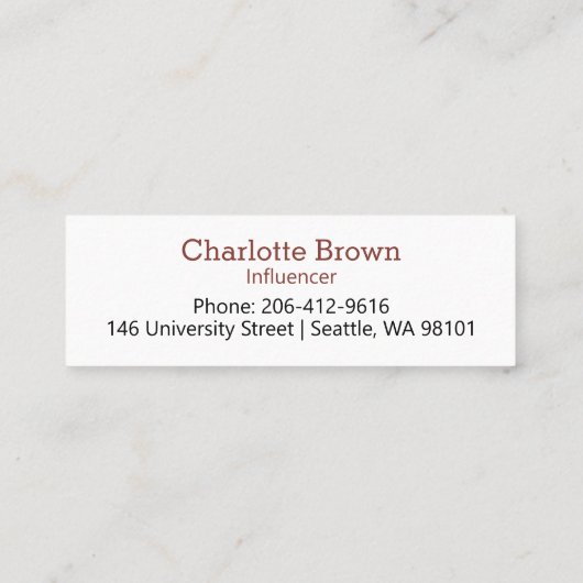 Instagram-Benutzername moderner Schwarz Mini Visitenkarte (Rückseite)