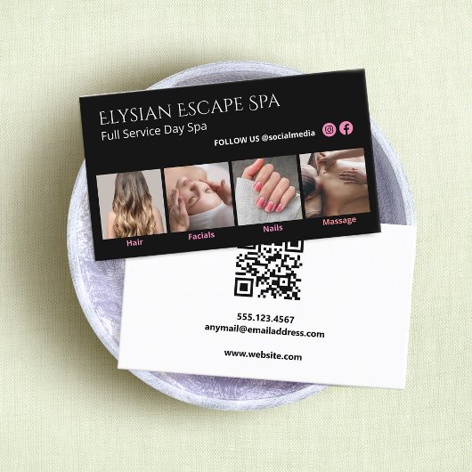 Instagram Black Foto Social Media QR-Code Visitenkarte