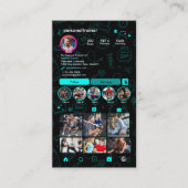 Instagram Blue & Black Personal Fitness Trainer Visitenkarte (Vorderseite)