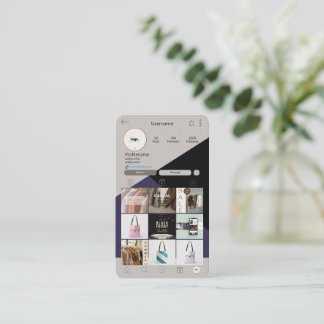 Instagram Business Card QR Code Green Business Car Visitenkarte