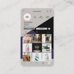 Instagram Business Card QR Code Green Business Car Visitenkarte