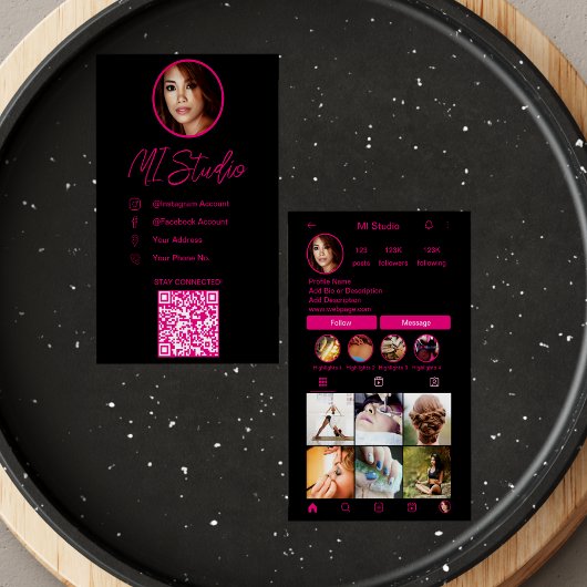 Instagram Business Cards, Influencer, Östhetiker Visitenkarte