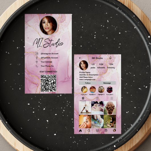Instagram Business Cards, Influencer, Östhetiker Visitenkarte