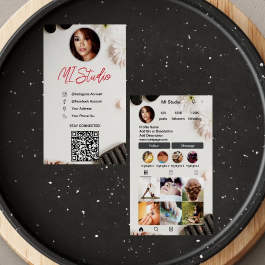 Instagram Business Cards, Influencer, Östhetiker Visitenkarte