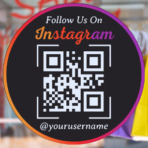 Instagram Business QR Code Black Aufkleber