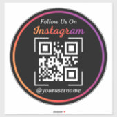 Instagram Business QR Code Black Aufkleber (Blatt)