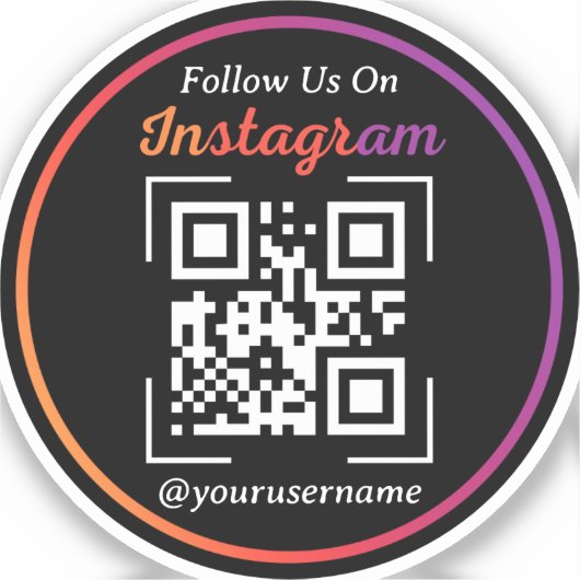 Instagram Business QR Code Black Aufkleber (Vorderseite)