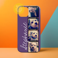 Instagram Collage - 4 Fotos lila Hintergrund