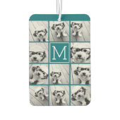 Instagram Collage mit benutzerdefiniertem Monogram Autolufterfrischer (Rückseite)