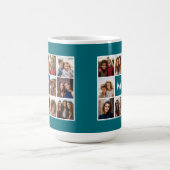 Instagram Collage mit benutzerdefiniertem Monogram Kaffeetasse (Mittel)