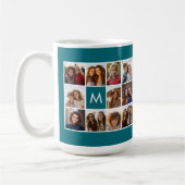 Instagram Collage mit benutzerdefiniertem Monogram Kaffeetasse (Links)