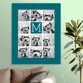 Instagram Collage mit benutzerdefiniertem Monogram Poster
