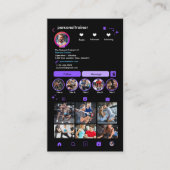 Instagram Connect mit uns Lila Personal Trainer Visitenkarte (Vorderseite)