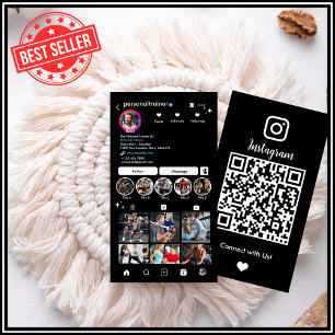 Instagram Connect mit uns Personal Fitness Trainer Visitenkarte
