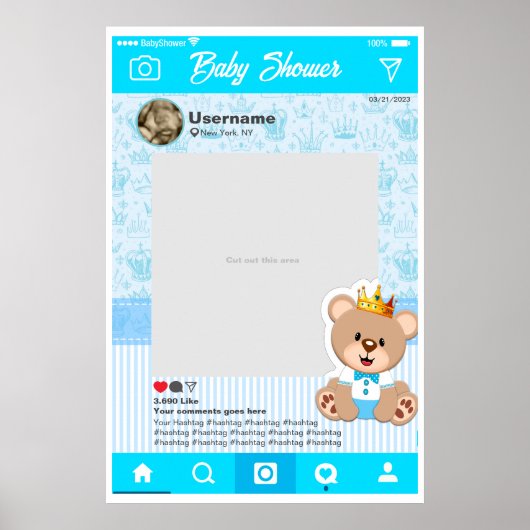 Instagram Custom Selfie Frame Poster für Baby Show (Vorne)