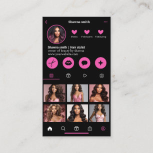 Instagram Dark Theme QR Code 7 Foto Social Media Visitenkarte