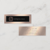 Instagram eleganter Luxus, einfach Rose Gold Mini Visitenkarte (Vorne/Hinten)