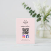 Instagram Facebook QR-Code | Pink Social Media Begleitkarte (Stehend Vorderseite)