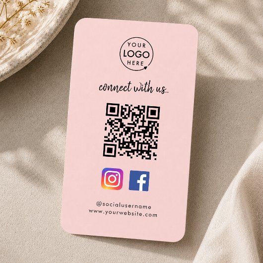 Instagram Facebook QR-Code | Pink Social Media Visitenkarte