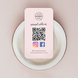 Instagram Facebook QR-Code | Pink Social Media Visitenkarte