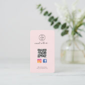 Instagram Facebook QR-Code | Rosa Visitenkarte für (Stehend Vorderseite)