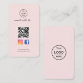 Instagram Facebook QR-Code | Rosa Visitenkarte für (Vorne/Hinten)