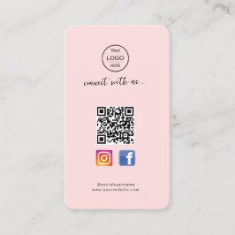 Instagram Facebook QR-Code | Rosa Visitenkarte für