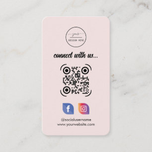 Instagram Facebook QR Code Social Media Pink Bus Visitenkarte