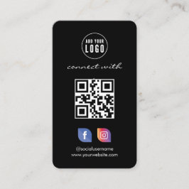 Instagram Facebook QR Code, Social Media schwarz B Visitenkarte