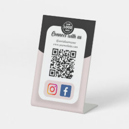 Instagram Facebook QR-Code | Soziale Medien Sockelschild