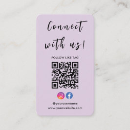Instagram Facebook Qr Code Verbindung mit uns Lila Visitenkarte