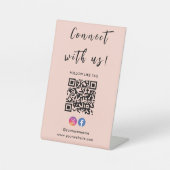 Instagram Facebook Qr Code Verbindung mit Unschärf Sockelschild (Vorderseite)