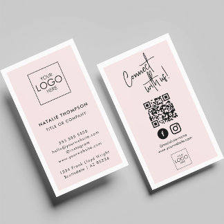 Instagram Facebook Social Media Minimalistisch QR- Visitenkarte