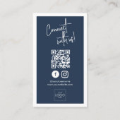 Instagram Facebook Social Media Minimalistisch QR- Visitenkarte (Rückseite)