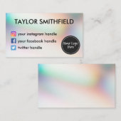 Instagram Facebook Twitter holo-Farbverlauf Visitenkarte (Vorne/Hinten)