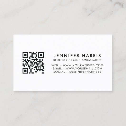 Instagram Facebook Twitter Qr Code Visitenkarte (Rückseite)