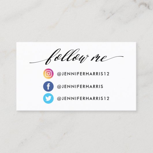 Instagram Facebook Twitter Qr Code Visitenkarte (Vorderseite)