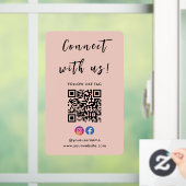 Instagram Facebook Verbindung mit QR-Code-Blush Fensteraufkleber (Zuhause)