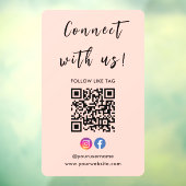 Instagram Facebook Verbindung mit QR-Code-Blush Fensteraufkleber (Blatt 3)