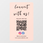 Instagram Facebook Verbindung mit QR-Code-Blush Fensteraufkleber (Blatt)