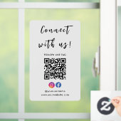 Instagram Facebook Verbindung mit QR Code Weiß Fensteraufkleber (Zuhause)