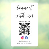 Instagram Facebook Verbindung mit QR Code Weiß Fensteraufkleber (Blatt 3)