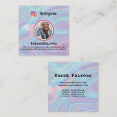 Instagram farbiges Foto Trendy Holographic Telefonnummerkarte (Vorne/Hinten)