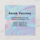 Instagram farbiges Foto Trendy Holographic Telefonnummerkarte (Rückseite)